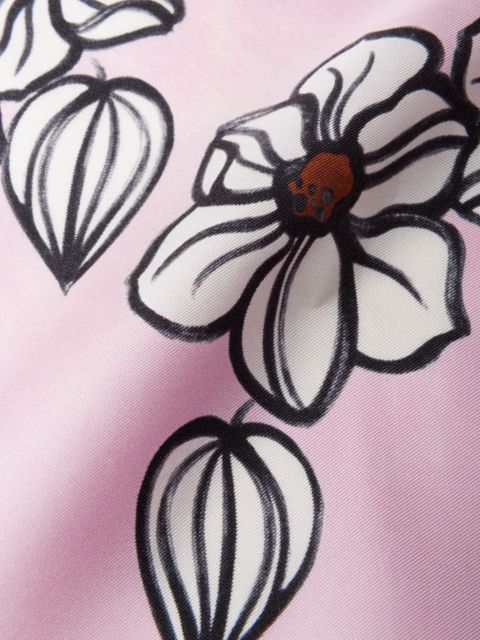 Prada floral-print twill scarf - Pink