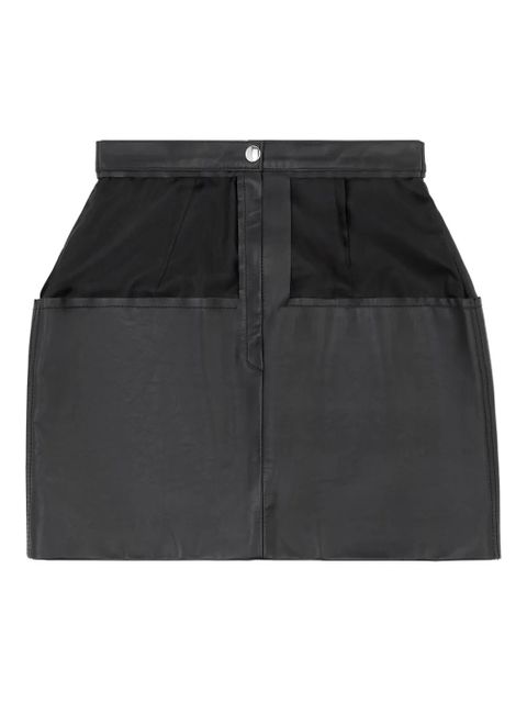 MM6 Maison Margiela leather panelled mini straight skirt - Black - zdjęcie produktu nr 1