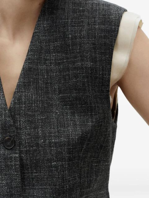 Alysi buttoned V-neck waistcoat - Grey