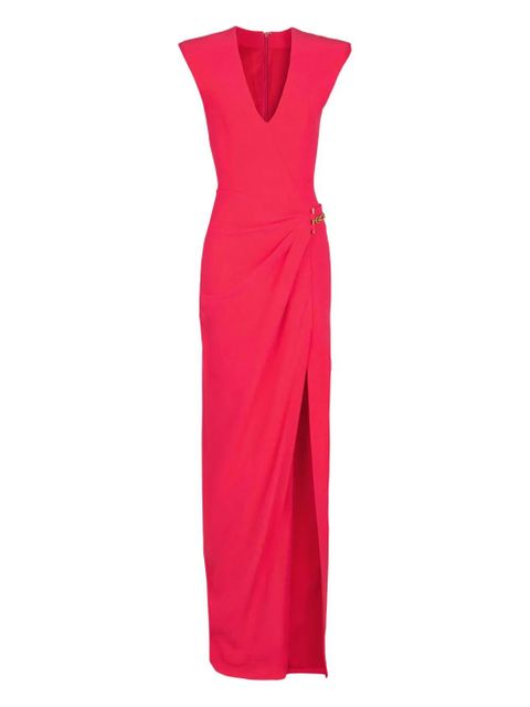 Balmain chain-embellished crepe dress - Red - zdjęcie produktu nr 1