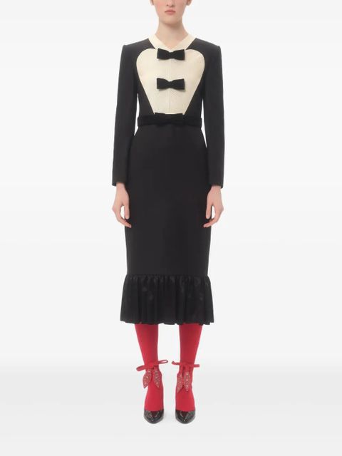 Valentino Garavani bow-detail midi dress - Black