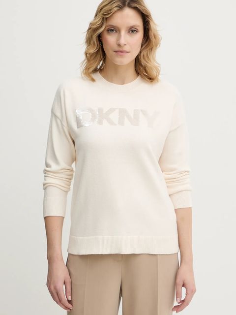Dkny sweter damski kolor beżowy lekki DJ4R0407 - zdjęcie produktu nr 1