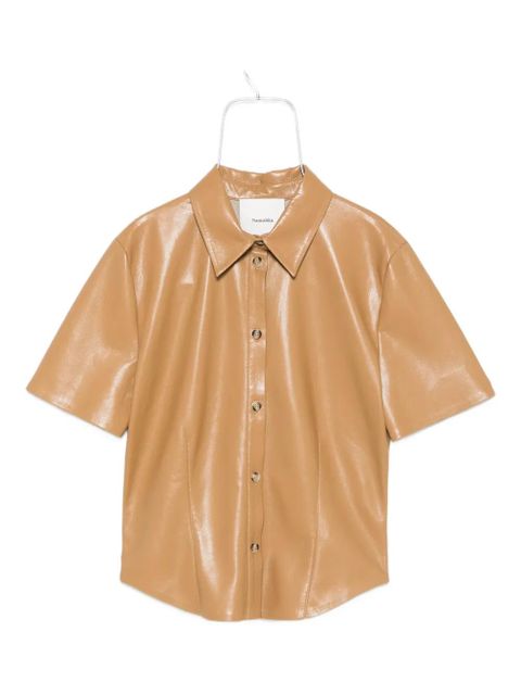 Nanushka Clare button-up short-sleeve shirt - Neutrals