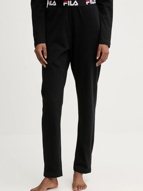 Fila piżama bawełniana damska kolor czarny bawełniana FPW4217