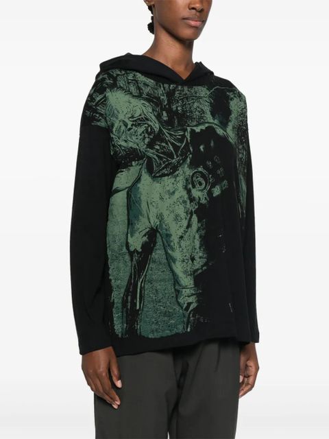 MM6 Maison Margiela numbers-motif hoodie - Black