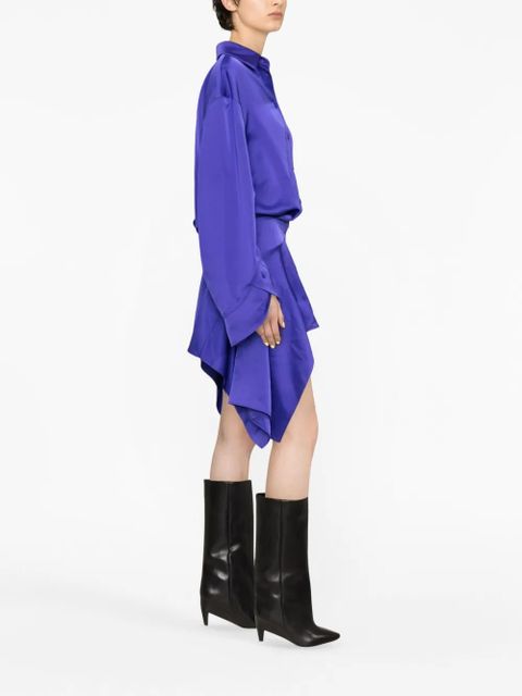 The Attico asymmetric-hem shirt dress - Purple