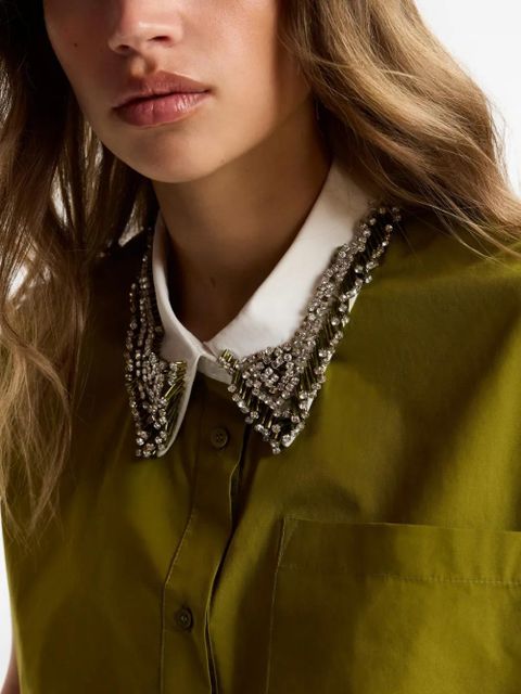 Essentiel Antwerp embellished-collar shirt - Green