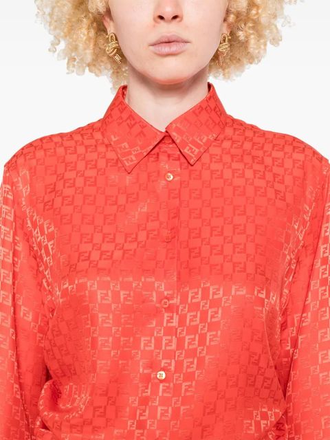 FENDI FF-jacquard shirt - Red