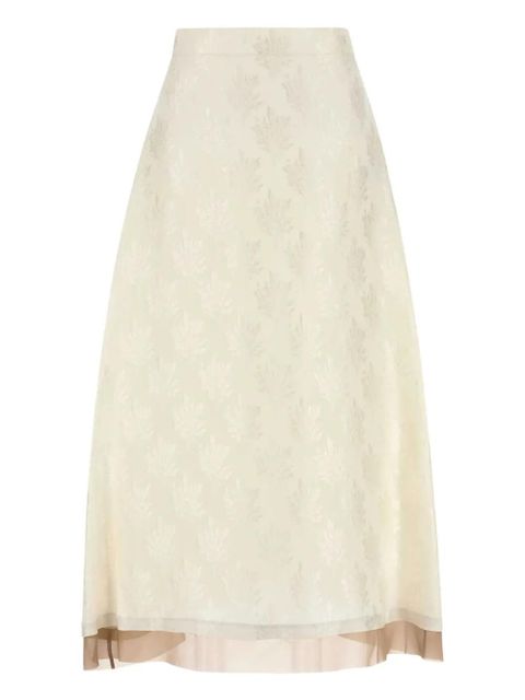 FENDI patterned-jacquard midi skirt - White - zdjęcie produktu nr 1