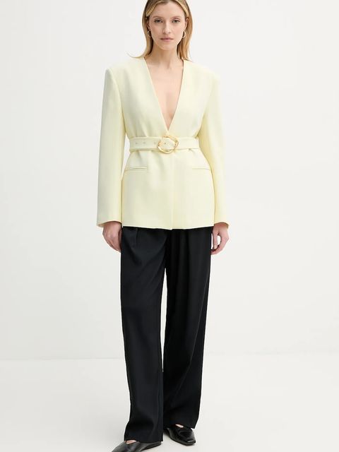 ISABELLE BLANCHE marynarka kolor żółty jednorzędowa gładka IS25SS-J040-T008 - zdjęcie produktu nr 2