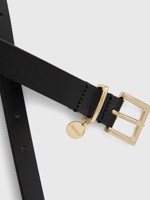 HUGO pasek skórzany damski kolor czarny 50522644 - zdjęcie produktu nr 2