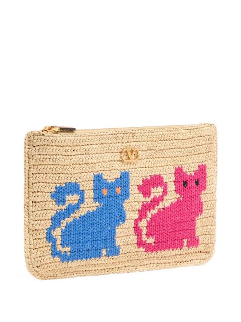 Valentino Garavani Raffiachat clutch bag - Neutrals