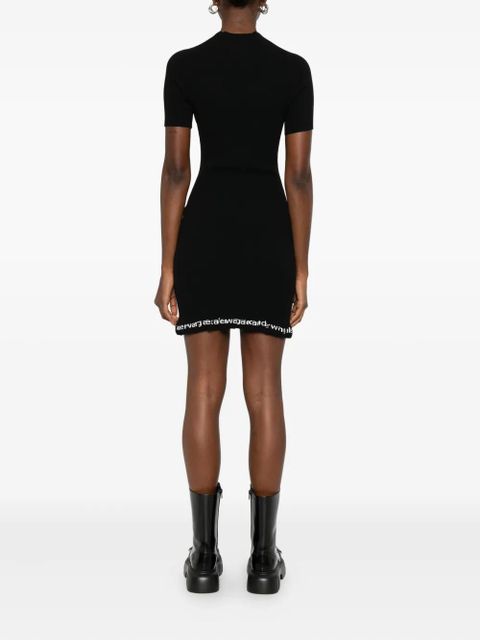 Alexander Wang ribbed logo-detail midi dress - Black