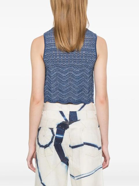 SANDRO glitter-knit top - Blue