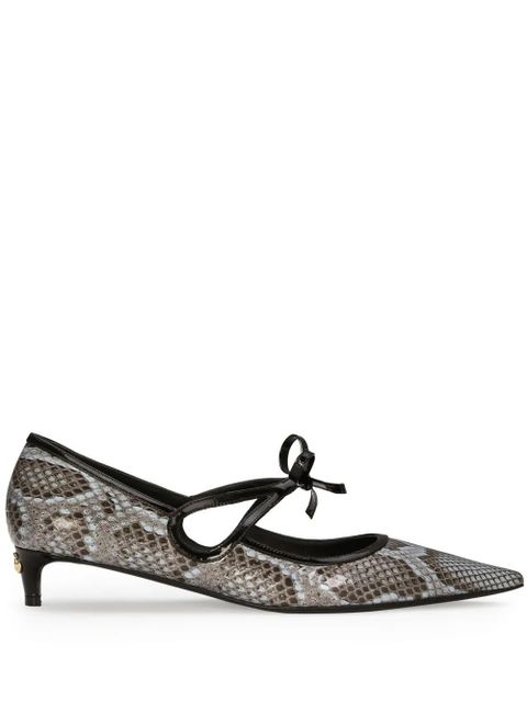 Dolce & Gabbana DNA 30mm leather ribbon-tie pumps - Brown - zdjęcie produktu nr 1