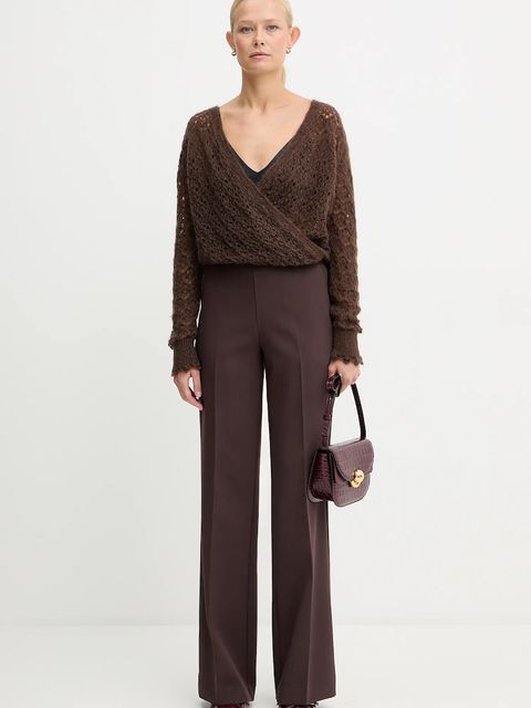 Twinset sweter z dodatkiem moheru damski kolor brązowy lekki 252TT3200