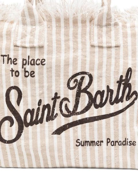 MC2 Saint Barth Colette stripes fringed tote bag - Neutrals
