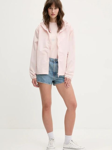 Guess Jeans szorty jeansowe damskie kolor niebieski gładkie high waist W5GD0Y D5O14