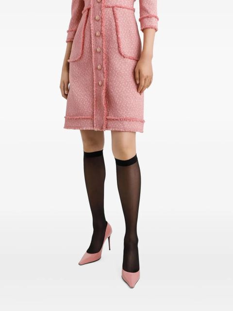 Dolce & Gabbana DNA frayed-edge midi dress - Pink