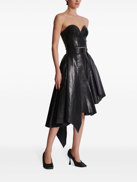 Balmain asymmetric leather skirt - Black