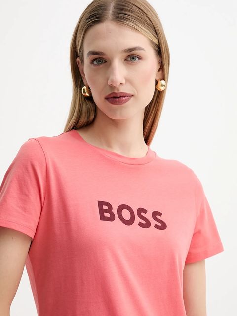BOSS Orange t-shirt bawełniany BOSS ORANGE damski kolor różowy 50501139