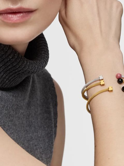 Tous bransoletka pozłacana z onyksem ICON MESH damska 1004507240