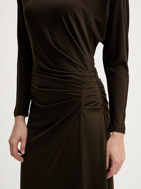 Pedro del Hierro sukienka kolor brązowy midi prosta 6192941