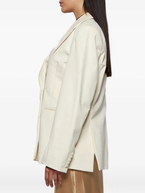 GCDS double-breasted logo-embossed jacket - White