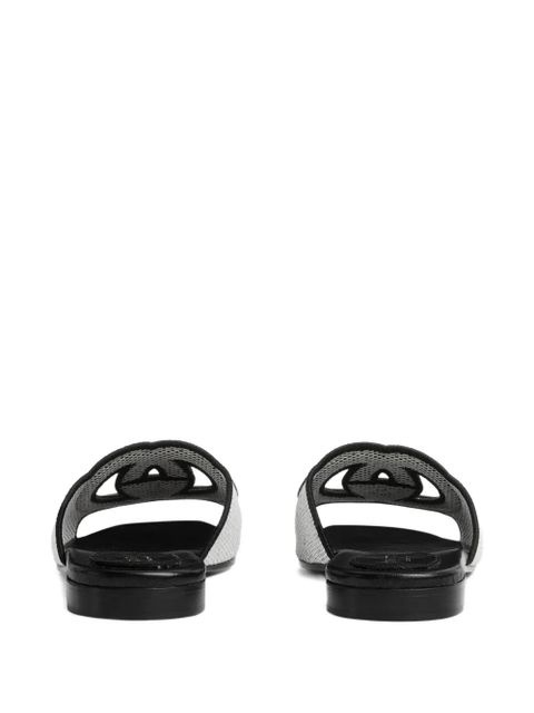 Gucci logo-plaque flat sandals - Black