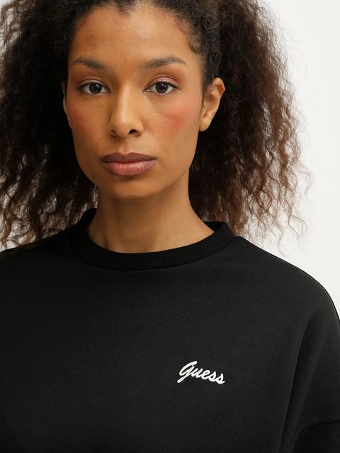 Guess bluza FABIA damska kolor czarny z aplikacją V5BQ03 KCX22