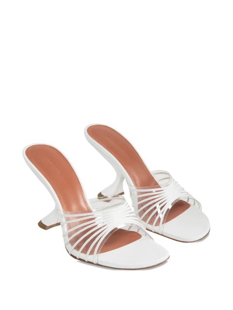 Amina Muaddi 90mm Mookie Slipper sculpted-heel sandals - White - zdjęcie produktu nr 2
