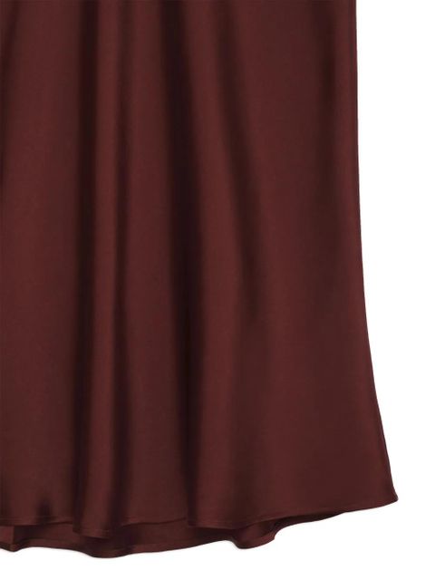 ANINE BING Bar silk high-waisted skirt - Brown
