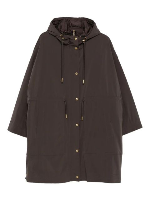 Moncler drawstring-waist hooded coat - Brown - zdjęcie produktu nr 1