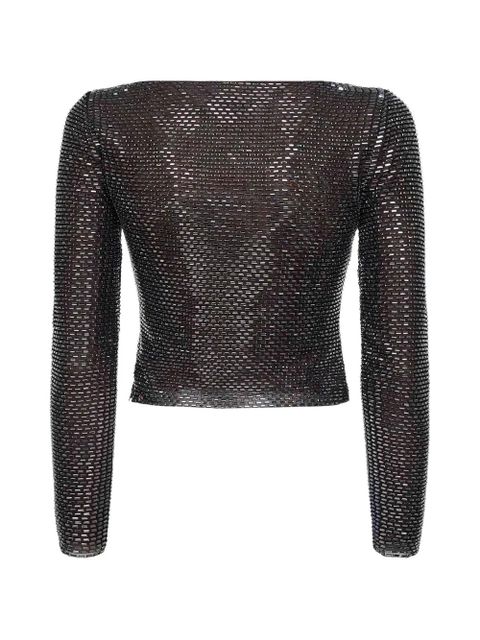 Self-Portrait rhinestone tulle top - Black - zdjęcie produktu nr 2