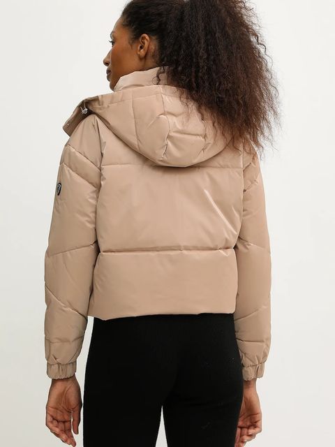 EA7 Emporio Armani kurtka kolor beżowy zimowa oversize AF14805.7W000808