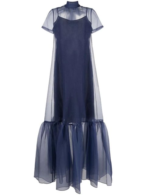 STAUD Calunna organza maxi dress - Blue - zdjęcie produktu nr 1