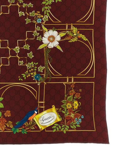 Gucci floral-print logo carré - Red - zdjęcie produktu nr 2