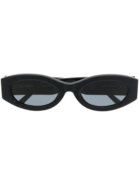 The Attico x Linda Farrow Berta rectangle-frame sunglasses - Black - zdjęcie produktu nr 1