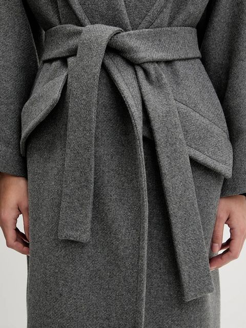 Sandro Ferrone płaszcz z dodatkiem wełny kolor szary S18YBFRADA