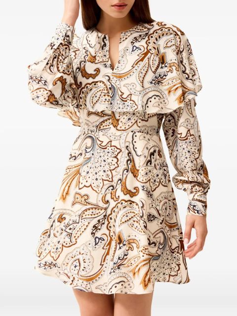 Marie Oliver Reeves ruffled paisley-print mini dress - Neutrals - zdjęcie produktu nr 2
