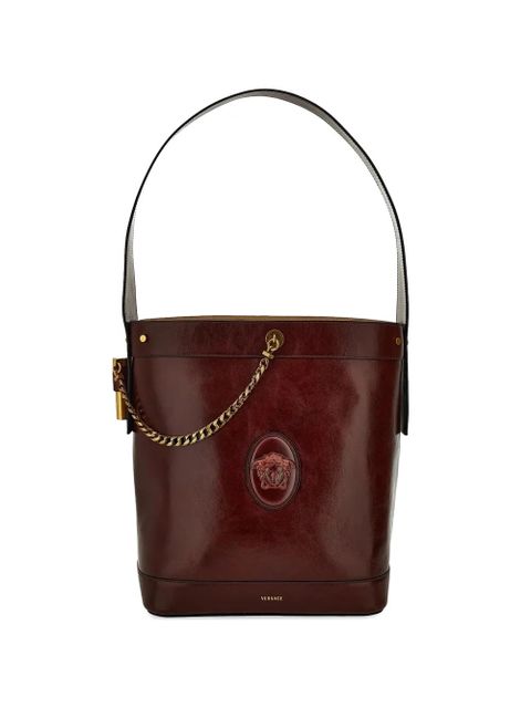 Versace Pivot leather bucket bag - Brown - zdjęcie produktu nr 1