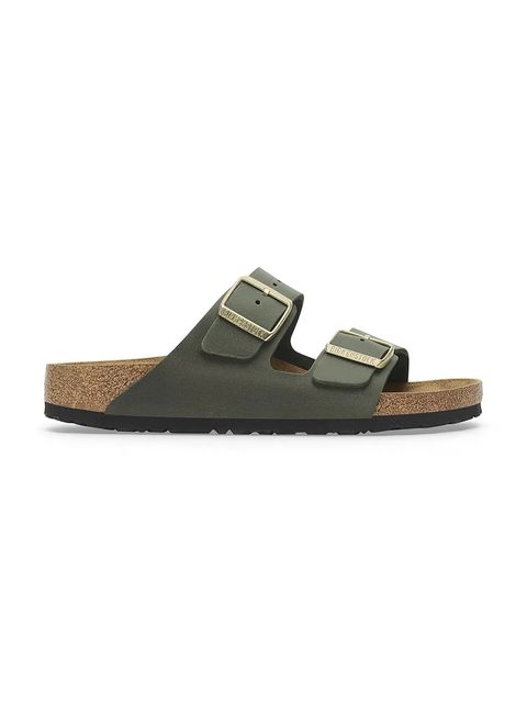 Birkenstock klapki skórzane Arizona damskie kolor zielony 1027948