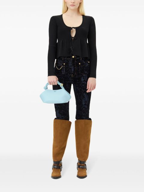 GANNI tie fastening long sleeve cardigan - Black - zdjęcie produktu nr 2