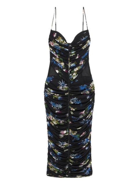 Blumarine floral-print midi dress - Black - zdjęcie produktu nr 1