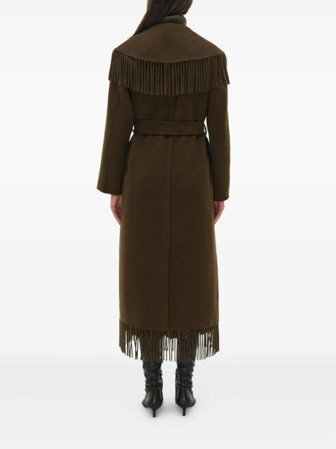 Simkhai fringe-trimmed belted coat - Brown - zdjęcie produktu nr 2