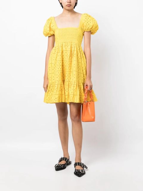 GANNI broderie anglaise flared dress - Yellow - zdjęcie produktu nr 2