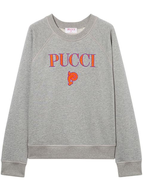 PUCCI logo-embroidered cotton sweatshirt - Grey - zdjęcie produktu nr 1