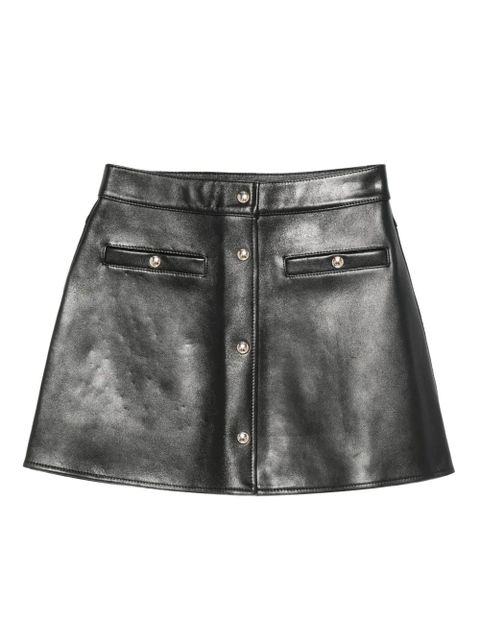 Maje button-fastening leather skirt - Black - zdjęcie produktu nr 1