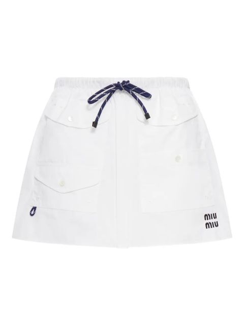 Miu Miu elasticated pocket skirt - White - zdjęcie produktu nr 1