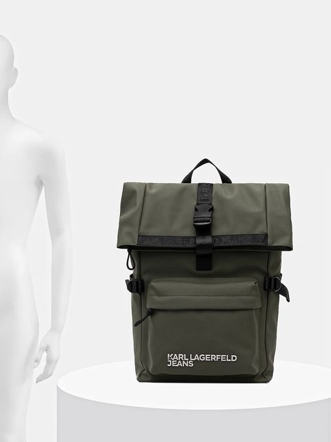 Karl Lagerfeld Jeans plecak kolor zielony duży gładki A3M30246
